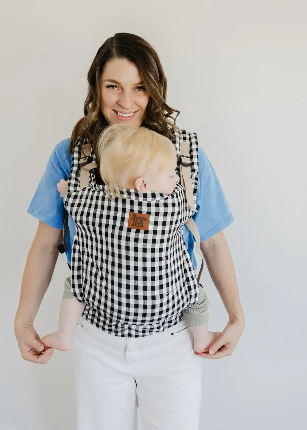 Gingham - Black and White Cove Baby Carrier from Beluga Baby