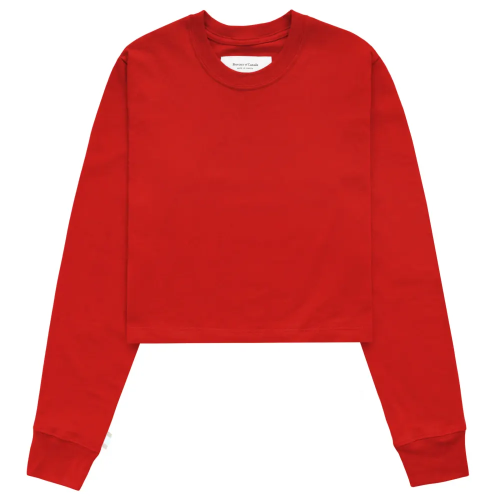 Monday Long Sleeve Crop Top Red from Province of Canada