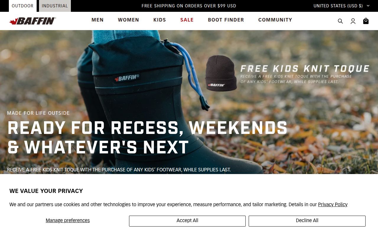 Baffin Boots (Made in Canada Collection) official storefront homepage preview