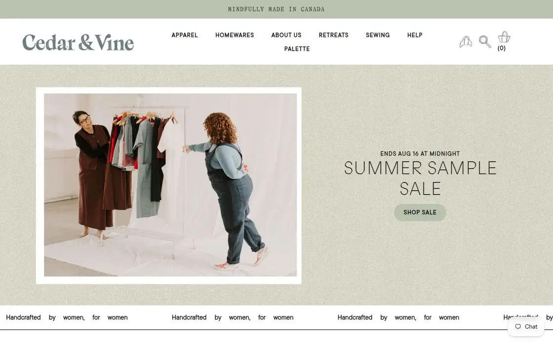 Cedar & Vine website