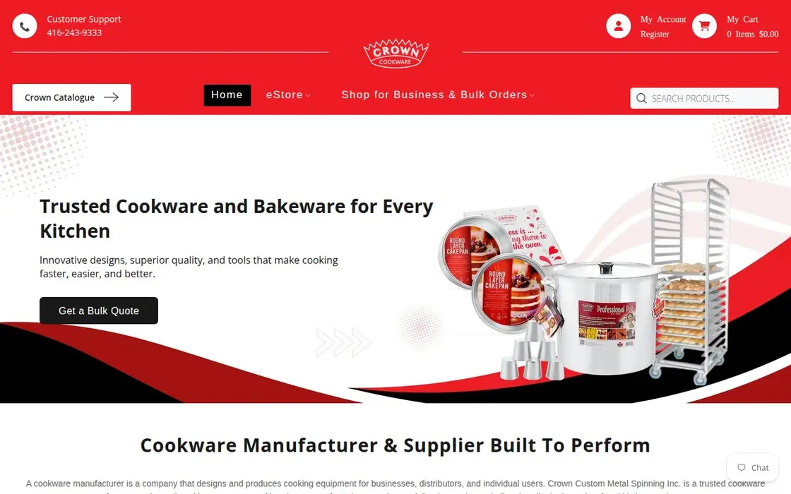 Crown Cookware website