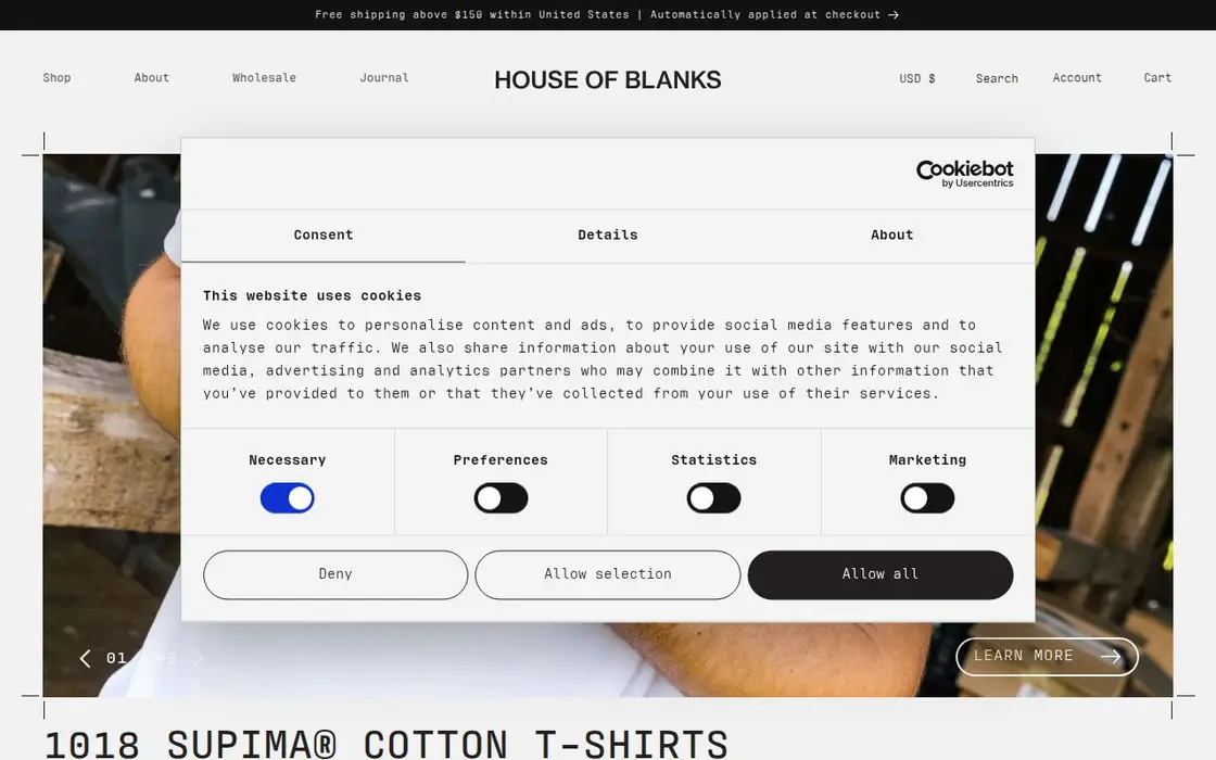 House of Blanks website