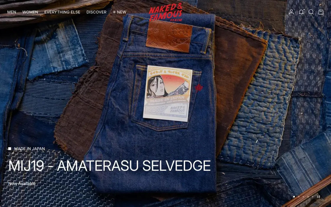 Naked & Famous Denim website