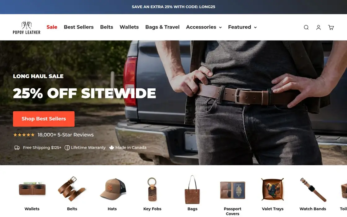 Popov Leather website